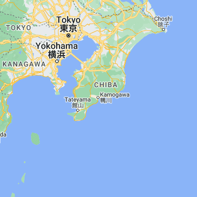 Map showing location of Kawaguchi (35.100000, 140.100000)