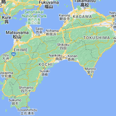 Map showing location of Kōchi- (33.559720, 133.531110)