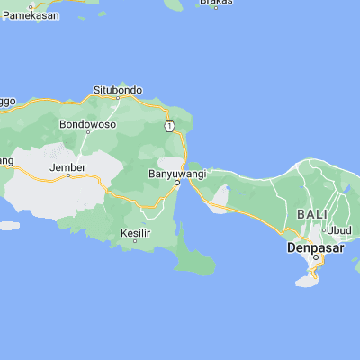 Map showing location of Kebunjeruk (-8.197700, 114.377600)