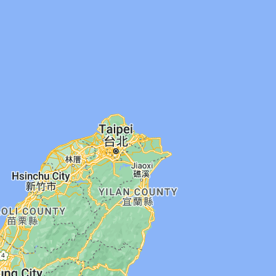 Map showing location of Keelung (25.128250, 121.741900)