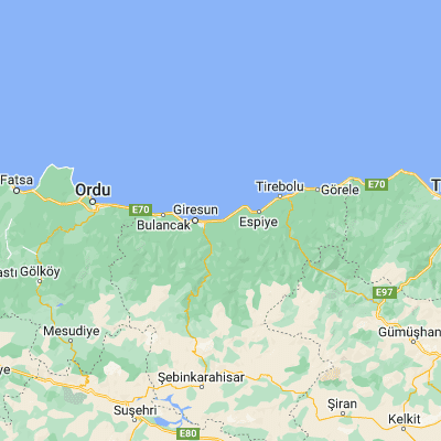 Map showing location of Keşap (40.916390, 38.514440)