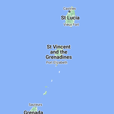 Map showing location of Kingstown (13.158720, -61.224750)