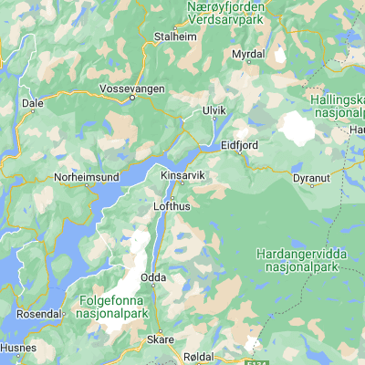 Map showing location of Kinsarvik (60.375680, 6.722470)