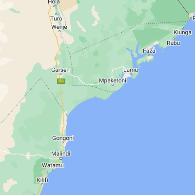 Map showing location of Kipini (-2.525650, 40.526200)