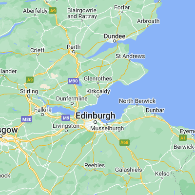 Map showing location of Kirkcaldy (56.109820, -3.161490)