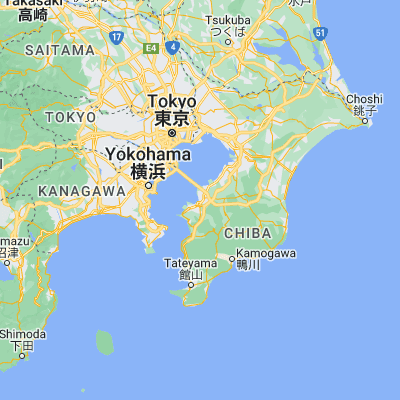 Map showing location of Kisarazu (35.374720, 139.922500)