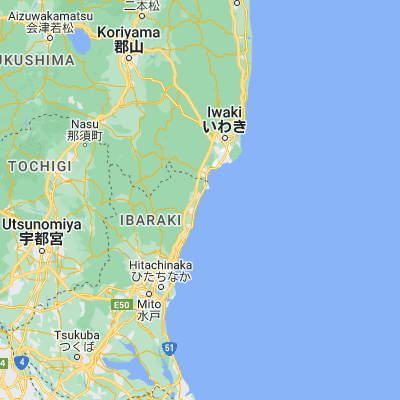Map showing location of Kitaibaraki (36.783330, 140.750000)