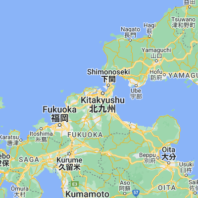 Map showing location of Kitakyūshū (33.833330, 130.833330)