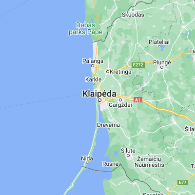 Map showing location of Klaipėda (55.717220, 21.117500)