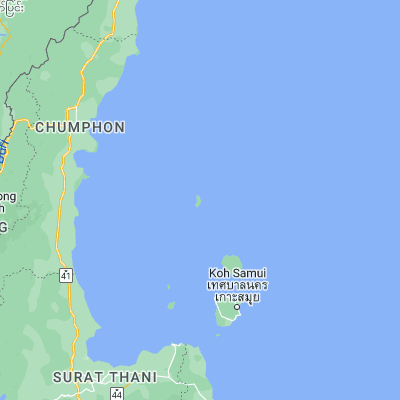 Map showing location of Koh Tao (10.098080, 99.838090)