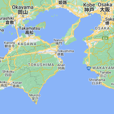 Map showing location of Komatsushima (34.000000, 134.583330)