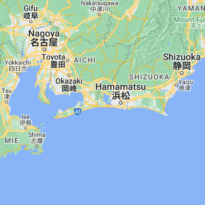 Map showing location of Kosai (34.718400, 137.531750)