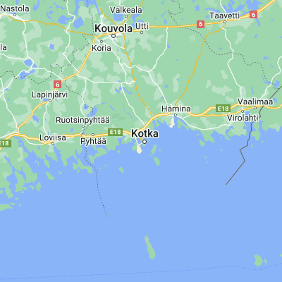 Map showing location of Kotka (60.466670, 26.916670)