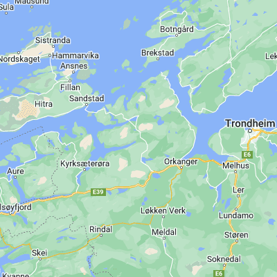 Map showing location of Krokstadøra (63.400990, 9.500620)