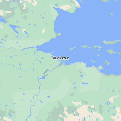 Map showing location of Kugluktuk (67.827430, -115.096490)
