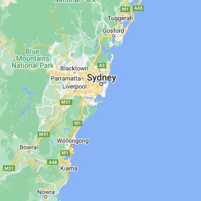Map showing location of Kurnell (-34.016670, 151.200000)