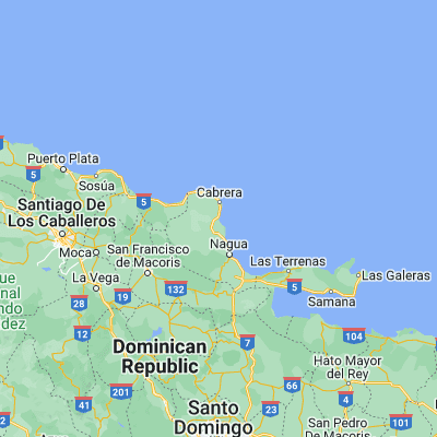 Map showing location of La Entrada (19.553670, -69.907620)