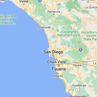 Map showing location of La Jolla (32.847270, -117.274200)