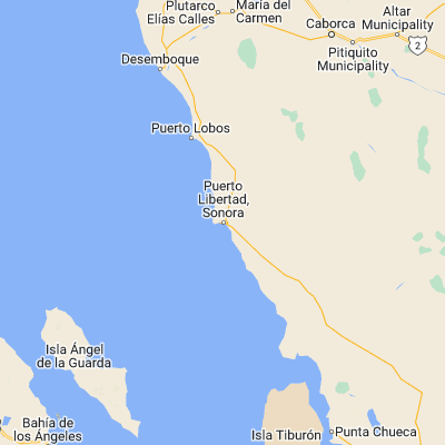 Map showing location of La Libertad (29.913130, -112.691790)
