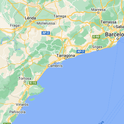 Map showing location of La Pineda (41.076250, 1.185150)