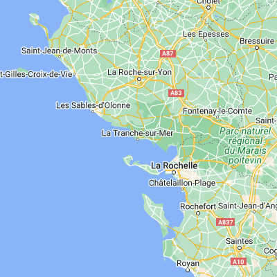 Map showing location of La Tranche-sur-Mer (46.343000, -1.437000)