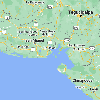 Map showing location of La Unión (13.336940, -87.843890)