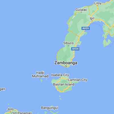Map showing location of Labuan (7.099720, 121.904170)