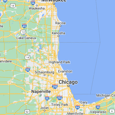 Map showing location of Lake Bluff (42.278910, -87.834240)