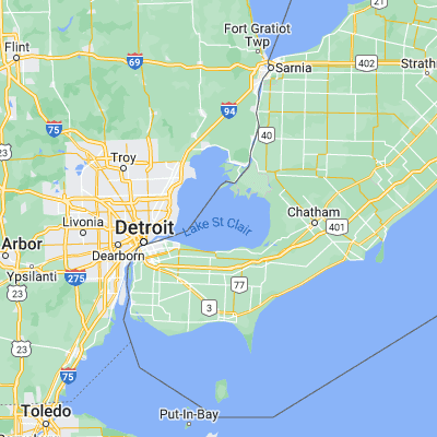 Map showing location of Lake Saint Clair (42.416700, -82.666570)