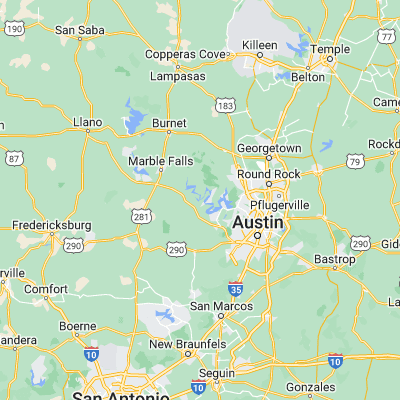 Map showing location of Lake Travis (30.440340, -98.064640)