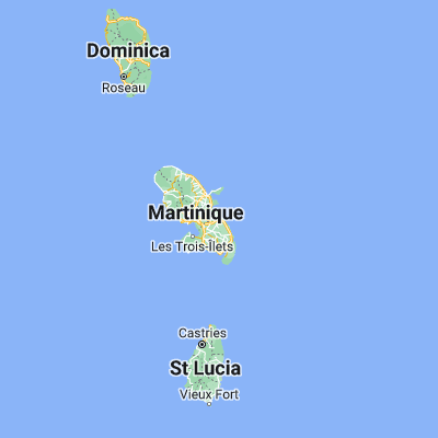 Map showing location of Le François (14.615570, -60.903080)