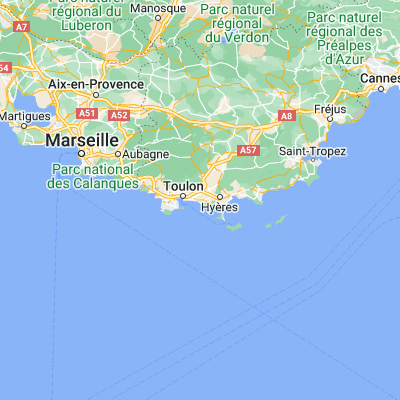 Map showing location of Le Pradet (43.106610, 6.017180)