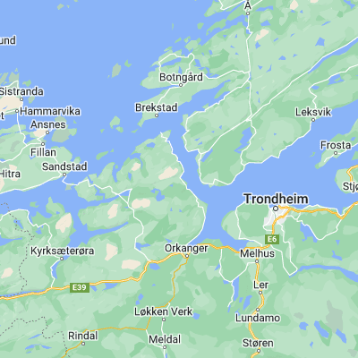 Map showing location of Lensvik (63.513890, 9.806110)