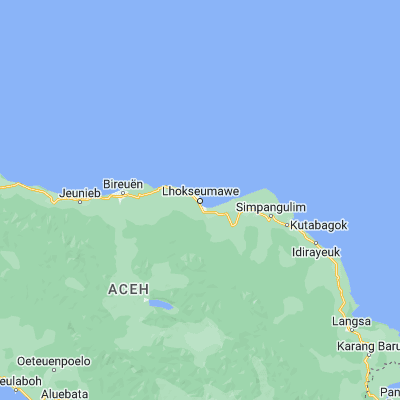 Map showing location of Lhokseumawe (5.180100, 97.150700)