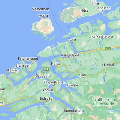 Map showing location of Liabøen (63.122490, 8.315870)