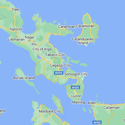 Map showing location of Libog (13.234900, 123.777800)