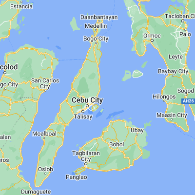 Map showing location of Liloan (10.399100, 123.999200)