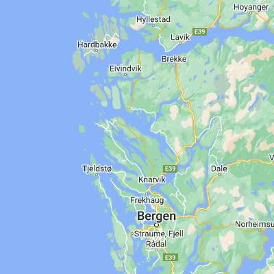 Map showing location of Lindås (60.738060, 5.160000)
