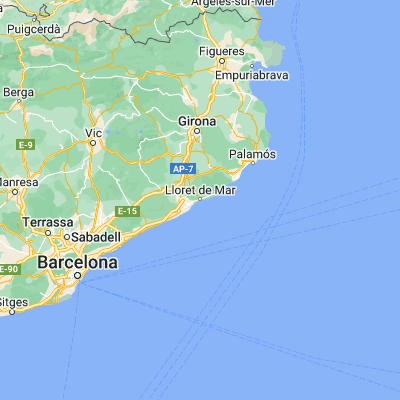 Map showing location of Lloret de Mar (41.699930, 2.845650)