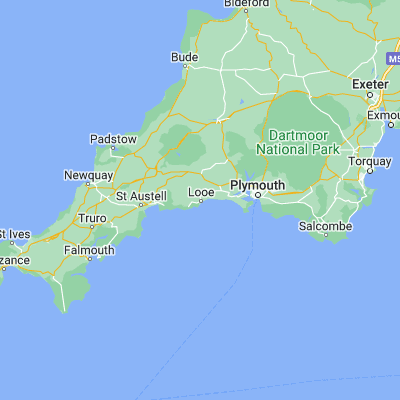 Map showing location of Looe (50.357780, -4.454180)