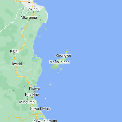 Map showing location of Mafia Island (-7.850000, 39.783333)