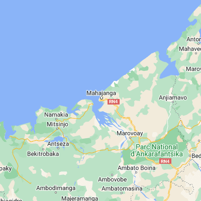 Map showing location of Mahajanga (-15.716670, 46.316670)