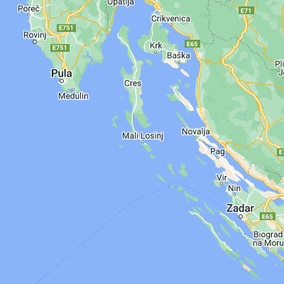 Map showing location of Mali Lošinj (44.530560, 14.468610)