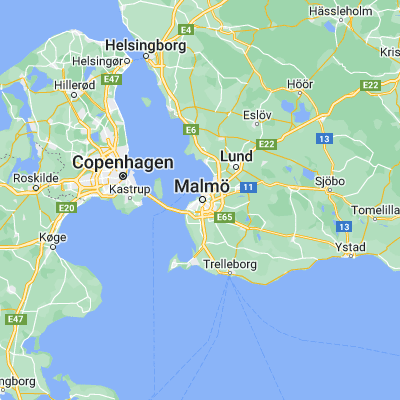 Map showing location of Malmö (55.605870, 13.000730)