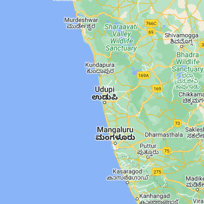 Map showing location of Malpe (13.350000, 74.716670)