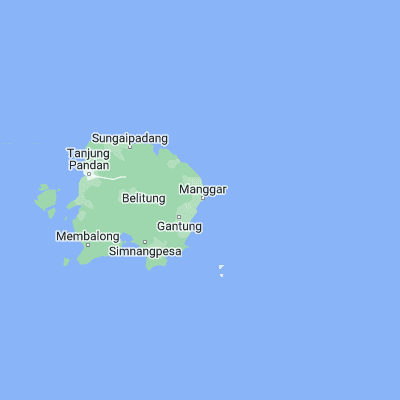 Map showing location of Manggar (-2.883330, 108.266670)