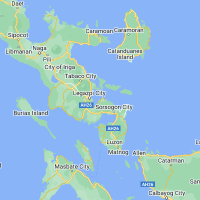 Map showing location of Manito (13.123500, 123.869300)