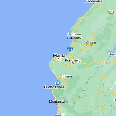 Map showing location of Manta (-0.950000, -80.733330)