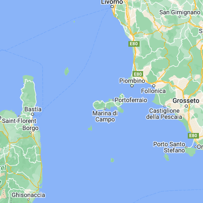 Map showing location of Marciana Marina (42.802720, 10.196320)