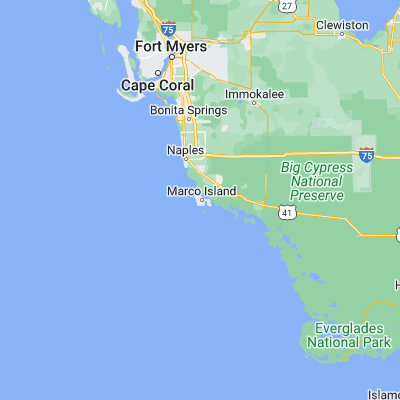 Map showing location of Marco Island (25.941210, -81.718420)